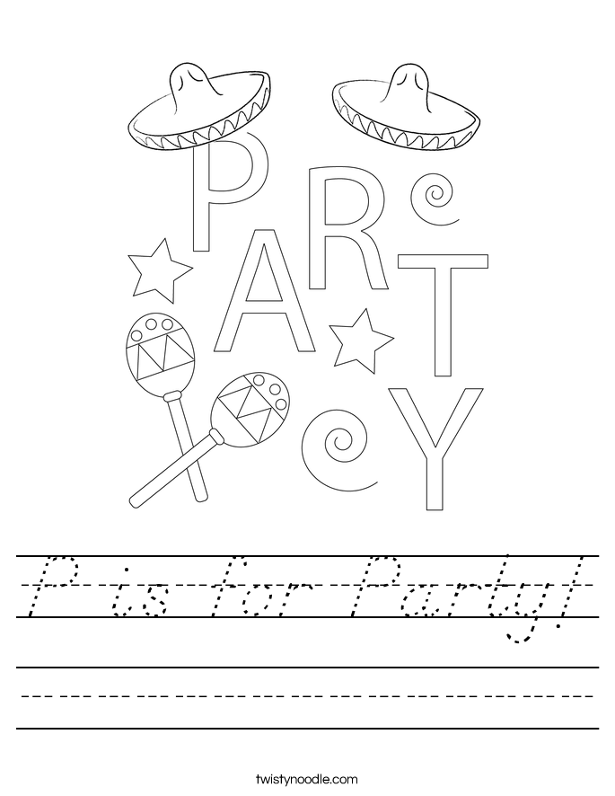 P is for Party! Worksheet