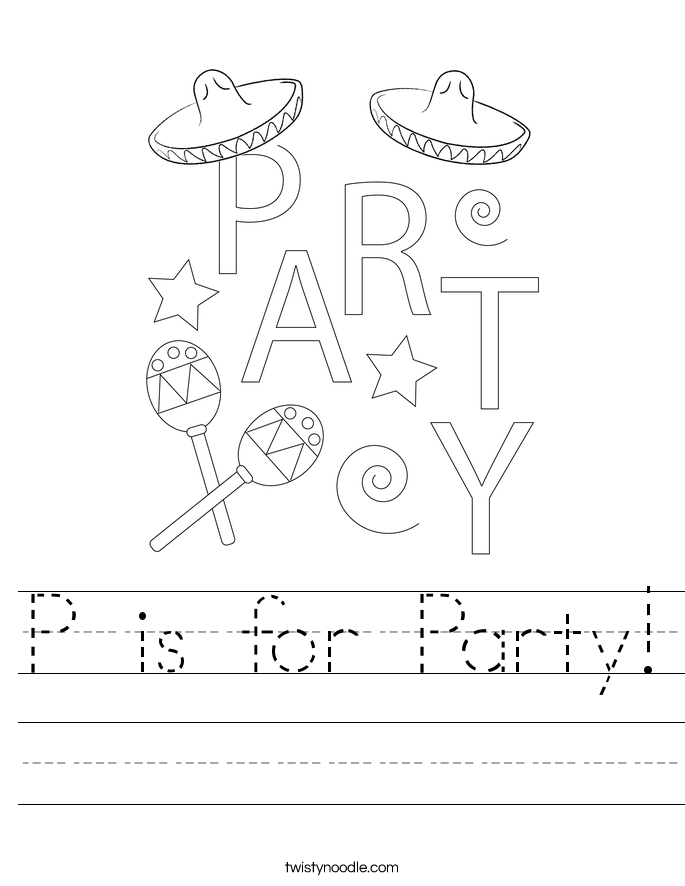 P is for Party! Worksheet