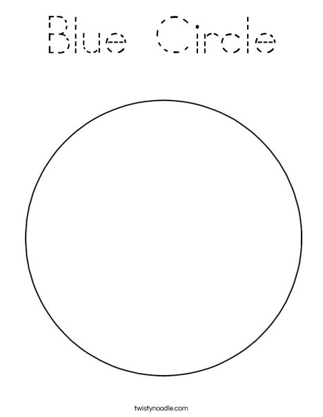 Blue Circle Coloring Page - Tracing - Twisty Noodle