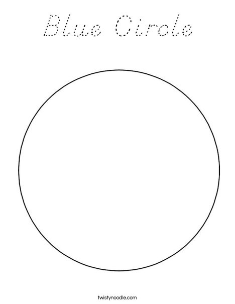 Blue Circle Coloring Page - D'Nealian - Twisty Noodle