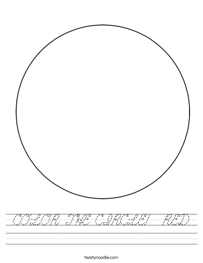 COLOR THE CIRCLE!  RED Worksheet