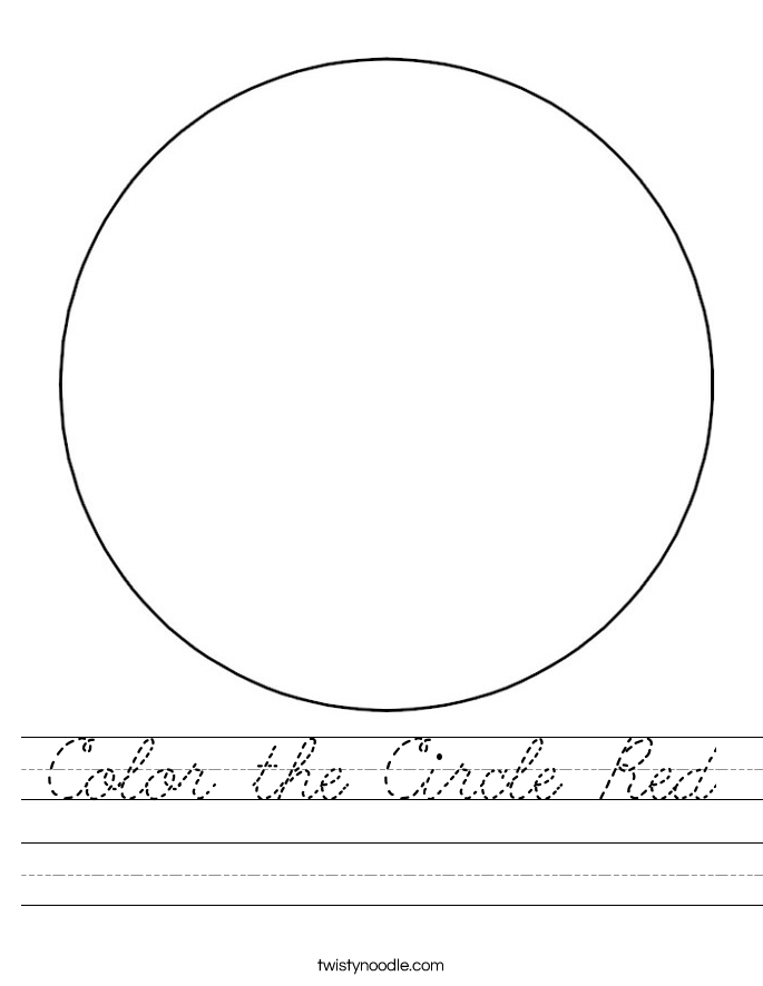 Color the Circle Red Worksheet
