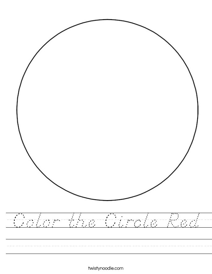Color the Circle Red Worksheet