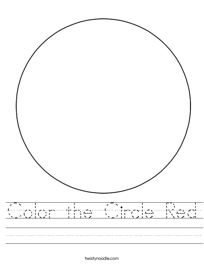 Color the Circle Red Worksheet