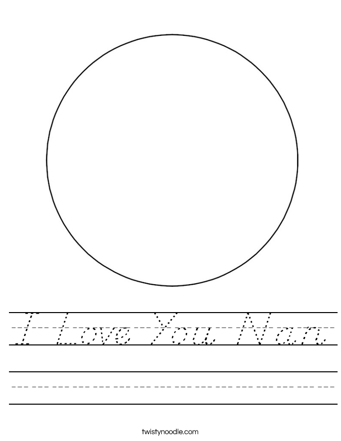 I Love You Nan Worksheet