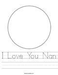 I Love You Nan Worksheet