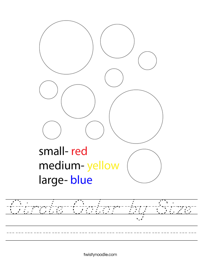 Circle Color by Size Worksheet