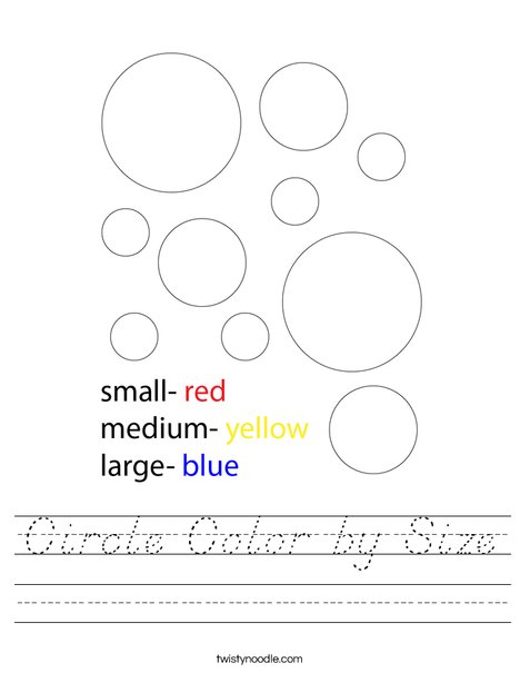 Circle Color by Size Worksheet