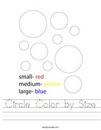 Circle Color by Size Handwriting Sheet