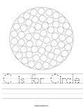 C is for Circle Worksheet