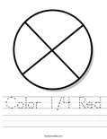 Color 1/4 Red Worksheet