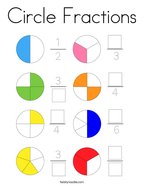 Circle Fractions Coloring Page