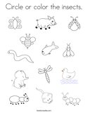 Circle or color the insects Coloring Page