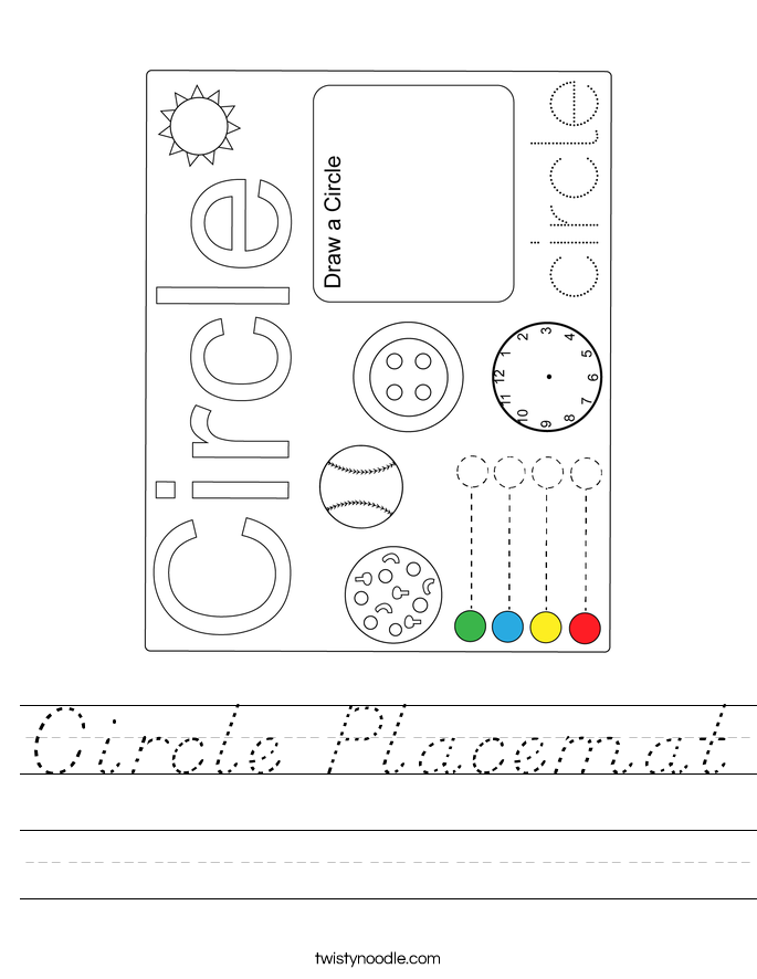 Circle Placemat Worksheet