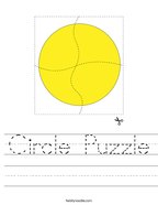 Circle Puzzle Handwriting Sheet