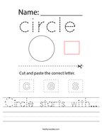 Circle starts with Handwriting Sheet