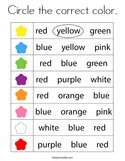 Circle the correct color Coloring Page