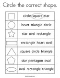 Circle the correct shape Coloring Page