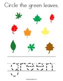 Circle the green leaves Coloring Page