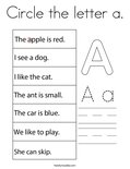 Circle the letter a. Coloring Page