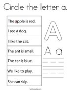 Circle the letter a Coloring Page