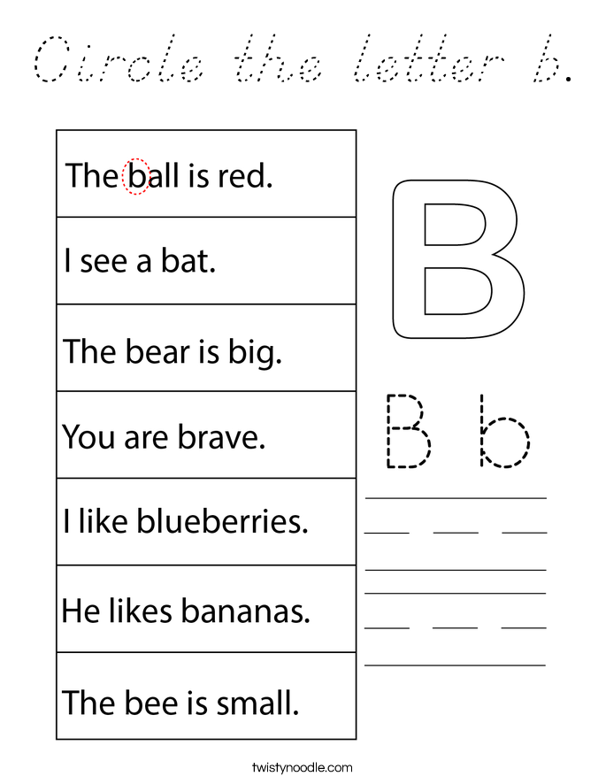 Circle the letter b. Coloring Page