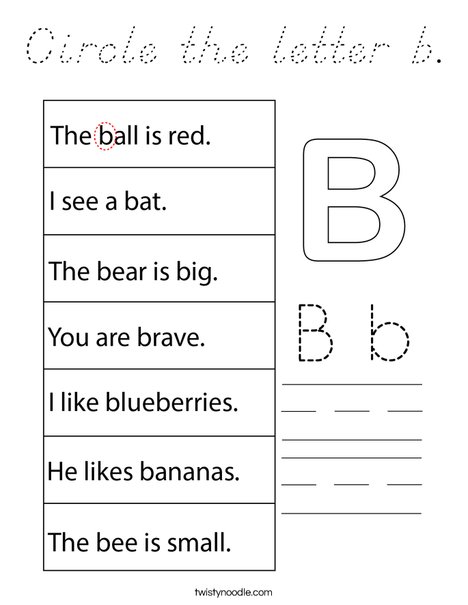 Circle the letter b. Coloring Page