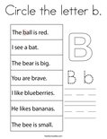 Circle the letter b. Coloring Page