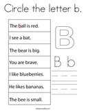 Circle the letter b Coloring Page