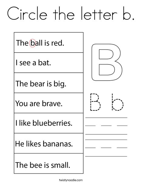 Circle the letter b. Coloring Page