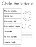 Circle the letter c. Coloring Page