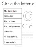 Circle the letter c Coloring Page
