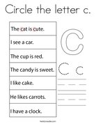 Circle the letter c. Coloring Page