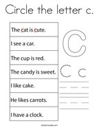 Circle the letter c Coloring Page
