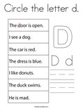 Circle the letter d. Coloring Page