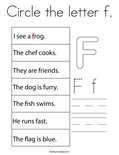 Circle the letter f. Coloring Page