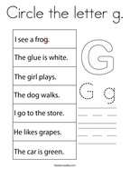 Circle the letter g Coloring Page