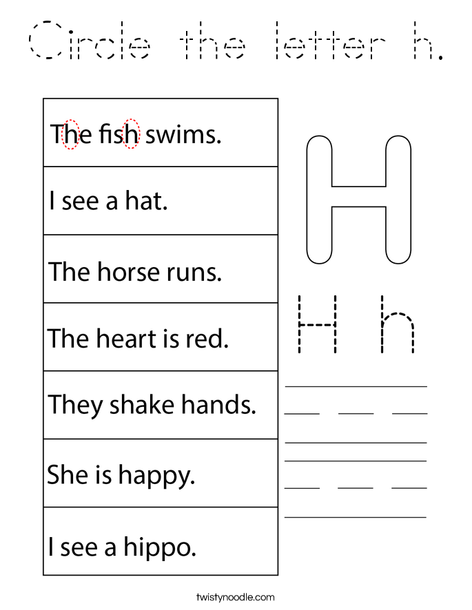 Circle the letter h. Coloring Page