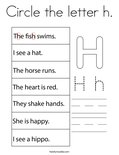 Circle the letter h. Coloring Page