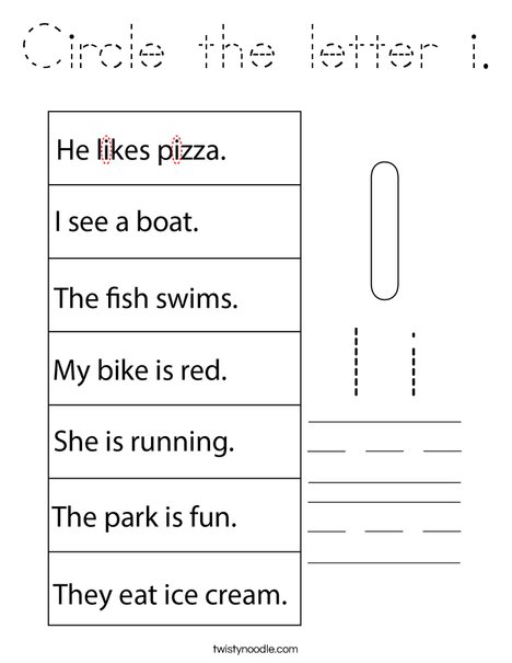 Circle the letter i. Coloring Page