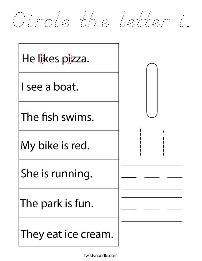 Circle the letter i. Coloring Page