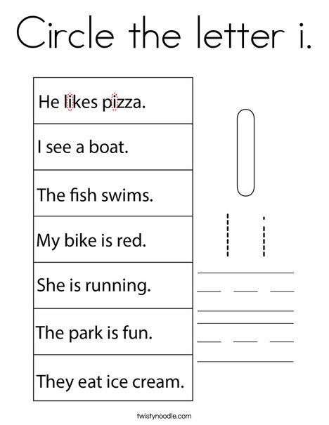 Circle the letter i. Coloring Page