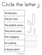 Circle the letter j Coloring Page