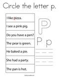 Circle the letter p. Coloring Page