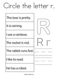 Circle the letter r. Coloring Page