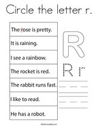 Circle the letter r Coloring Page