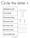 Circle the letter t Coloring Page