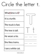 Circle the letter t Coloring Page