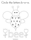 Circle the letters b-e-e Coloring Page