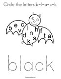 Circle the letters b-l-a-c-k Coloring Page